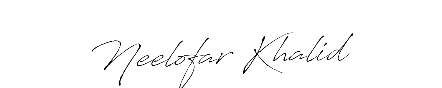 How to make Neelofar Khalid name signature. Use Antro_Vectra style for creating short signs online. This is the latest handwritten sign. Neelofar Khalid signature style 6 images and pictures png