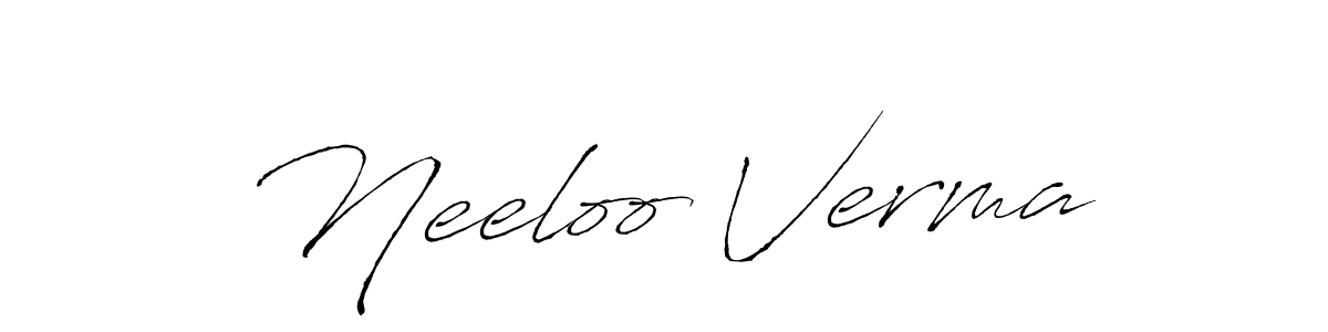 Neeloo Verma stylish signature style. Best Handwritten Sign (Antro_Vectra) for my name. Handwritten Signature Collection Ideas for my name Neeloo Verma. Neeloo Verma signature style 6 images and pictures png