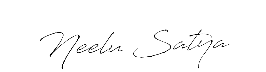 Make a beautiful signature design for name Neelu Satya. With this signature (Antro_Vectra) style, you can create a handwritten signature for free. Neelu Satya signature style 6 images and pictures png