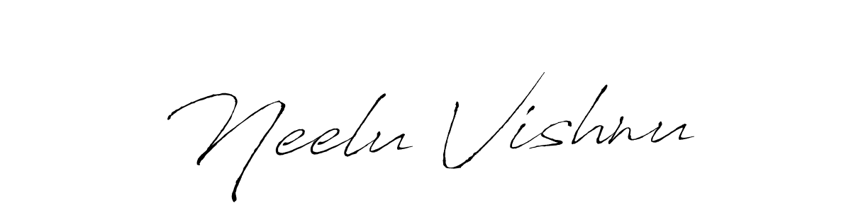 Make a beautiful signature design for name Neelu Vishnu. With this signature (Antro_Vectra) style, you can create a handwritten signature for free. Neelu Vishnu signature style 6 images and pictures png