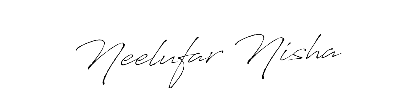 Make a beautiful signature design for name Neelufar Nisha. With this signature (Antro_Vectra) style, you can create a handwritten signature for free. Neelufar Nisha signature style 6 images and pictures png