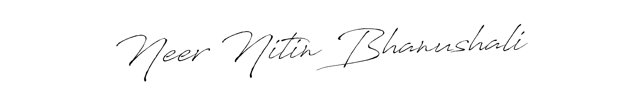 Make a beautiful signature design for name Neer Nitin Bhanushali. With this signature (Antro_Vectra) style, you can create a handwritten signature for free. Neer Nitin Bhanushali signature style 6 images and pictures png