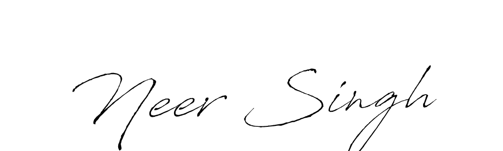 Make a beautiful signature design for name Neer Singh. With this signature (Antro_Vectra) style, you can create a handwritten signature for free. Neer Singh signature style 6 images and pictures png