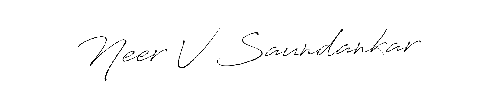 Also You can easily find your signature by using the search form. We will create Neer V Saundankar name handwritten signature images for you free of cost using Antro_Vectra sign style. Neer V Saundankar signature style 6 images and pictures png