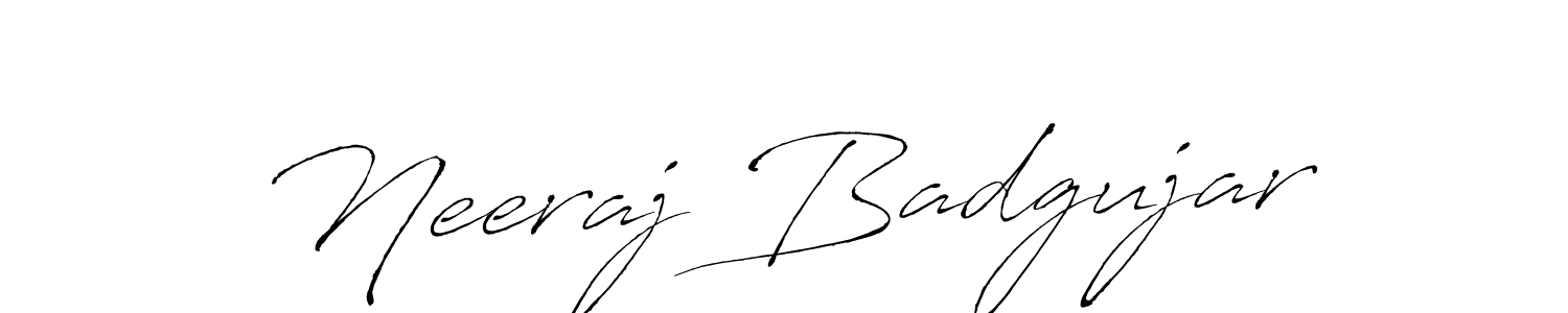 Also we have Neeraj Badgujar name is the best signature style. Create professional handwritten signature collection using Antro_Vectra autograph style. Neeraj Badgujar signature style 6 images and pictures png