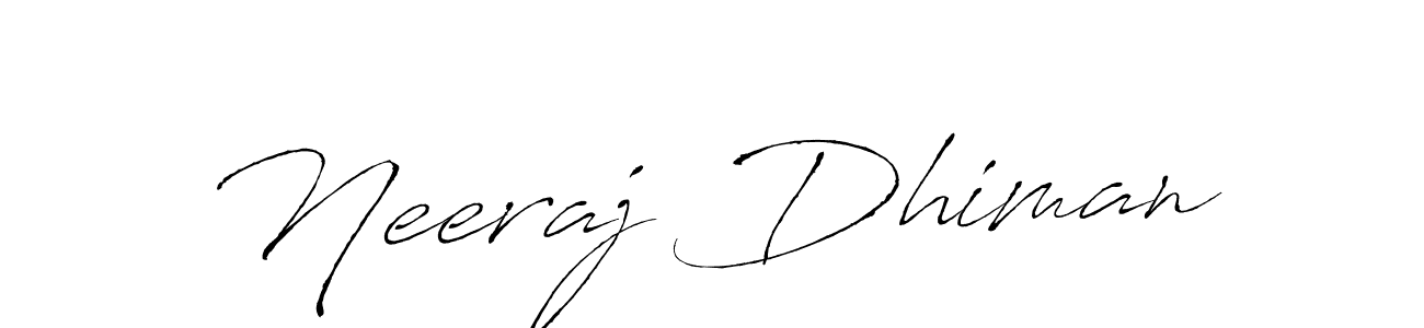 Neeraj Dhiman stylish signature style. Best Handwritten Sign (Antro_Vectra) for my name. Handwritten Signature Collection Ideas for my name Neeraj Dhiman. Neeraj Dhiman signature style 6 images and pictures png
