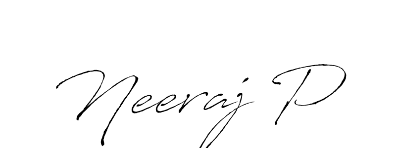 Make a beautiful signature design for name Neeraj P. With this signature (Antro_Vectra) style, you can create a handwritten signature for free. Neeraj P signature style 6 images and pictures png