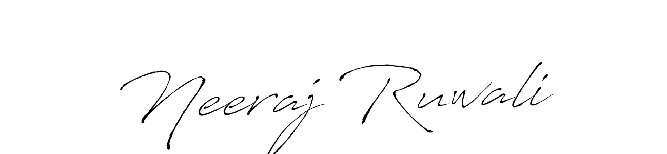 Also we have Neeraj Ruwali name is the best signature style. Create professional handwritten signature collection using Antro_Vectra autograph style. Neeraj Ruwali signature style 6 images and pictures png