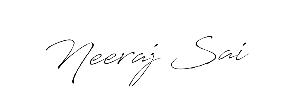 How to make Neeraj Sai name signature. Use Antro_Vectra style for creating short signs online. This is the latest handwritten sign. Neeraj Sai signature style 6 images and pictures png