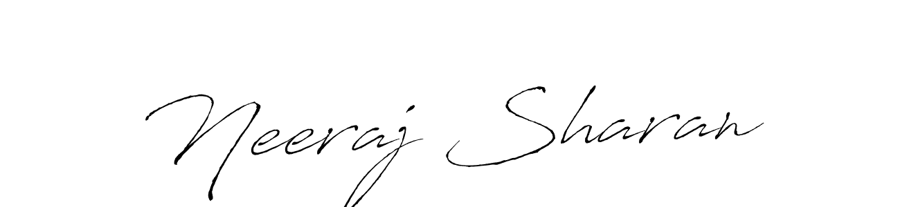How to make Neeraj Sharan name signature. Use Antro_Vectra style for creating short signs online. This is the latest handwritten sign. Neeraj Sharan signature style 6 images and pictures png