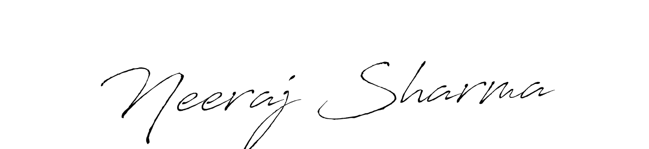 How to make Neeraj Sharma name signature. Use Antro_Vectra style for creating short signs online. This is the latest handwritten sign. Neeraj Sharma signature style 6 images and pictures png