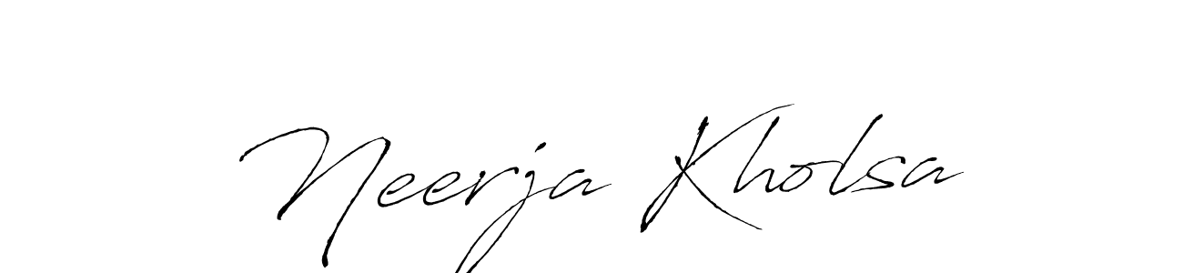 It looks lik you need a new signature style for name Neerja Kholsa. Design unique handwritten (Antro_Vectra) signature with our free signature maker in just a few clicks. Neerja Kholsa signature style 6 images and pictures png