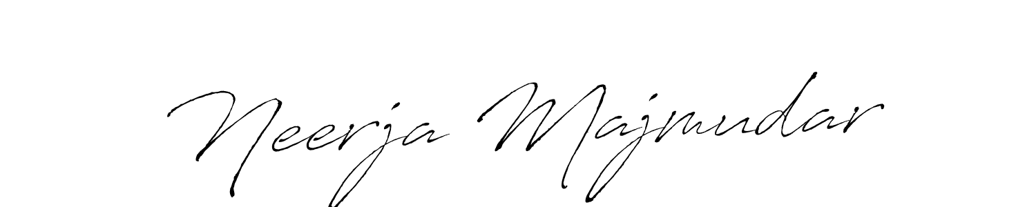 Antro_Vectra is a professional signature style that is perfect for those who want to add a touch of class to their signature. It is also a great choice for those who want to make their signature more unique. Get Neerja Majmudar name to fancy signature for free. Neerja Majmudar signature style 6 images and pictures png
