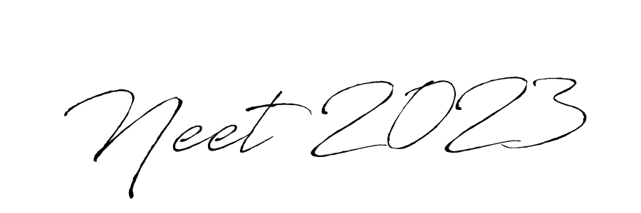 Design your own signature with our free online signature maker. With this signature software, you can create a handwritten (Antro_Vectra) signature for name Neet 2023. Neet 2023 signature style 6 images and pictures png