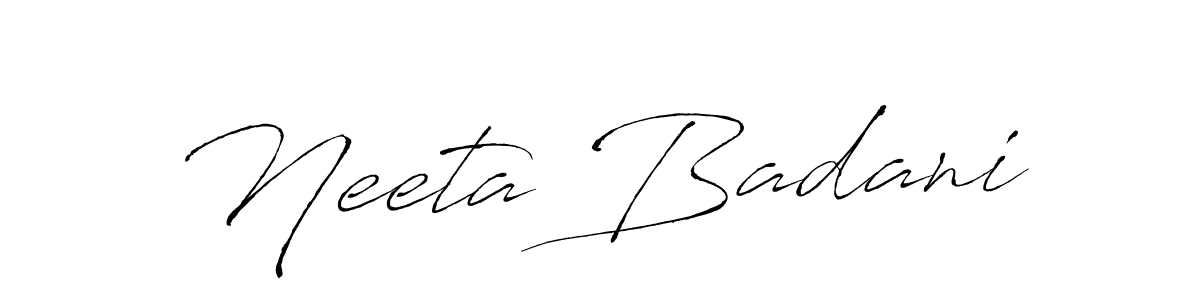 Make a beautiful signature design for name Neeta Badani. With this signature (Antro_Vectra) style, you can create a handwritten signature for free. Neeta Badani signature style 6 images and pictures png
