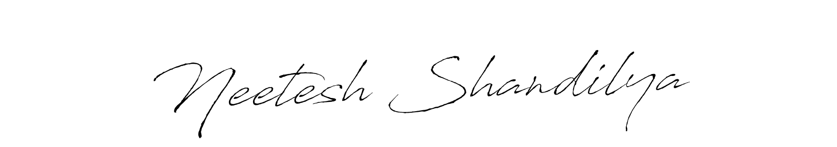 Antro_Vectra is a professional signature style that is perfect for those who want to add a touch of class to their signature. It is also a great choice for those who want to make their signature more unique. Get Neetesh Shandilya name to fancy signature for free. Neetesh Shandilya signature style 6 images and pictures png