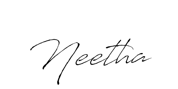 How to make Neetha signature? Antro_Vectra is a professional autograph style. Create handwritten signature for Neetha name. Neetha signature style 6 images and pictures png