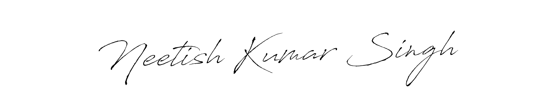 How to make Neetish Kumar Singh name signature. Use Antro_Vectra style for creating short signs online. This is the latest handwritten sign. Neetish Kumar Singh signature style 6 images and pictures png