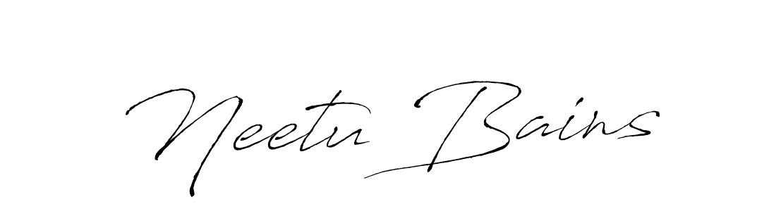 How to make Neetu Bains signature? Antro_Vectra is a professional autograph style. Create handwritten signature for Neetu Bains name. Neetu Bains signature style 6 images and pictures png