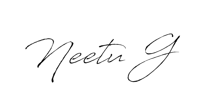 Create a beautiful signature design for name Neetu G. With this signature (Antro_Vectra) fonts, you can make a handwritten signature for free. Neetu G signature style 6 images and pictures png