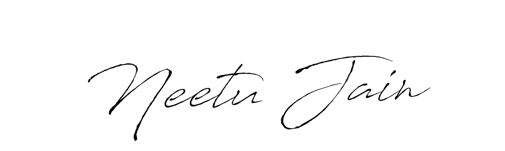 How to make Neetu Jain name signature. Use Antro_Vectra style for creating short signs online. This is the latest handwritten sign. Neetu Jain signature style 6 images and pictures png