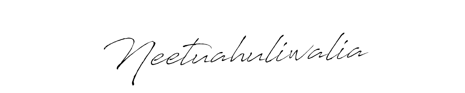 if you are searching for the best signature style for your name Neetuahuliwalia. so please give up your signature search. here we have designed multiple signature styles  using Antro_Vectra. Neetuahuliwalia signature style 6 images and pictures png