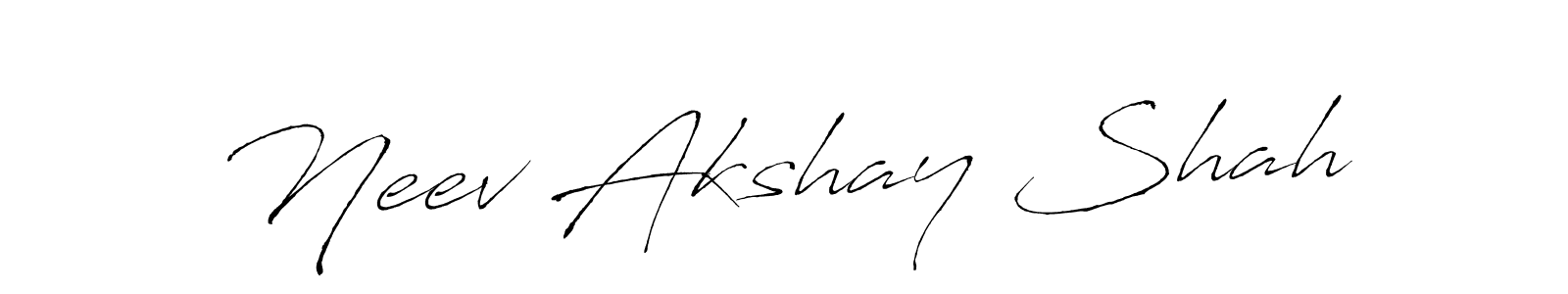 Use a signature maker to create a handwritten signature online. With this signature software, you can design (Antro_Vectra) your own signature for name Neev Akshay Shah. Neev Akshay Shah signature style 6 images and pictures png