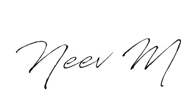 Create a beautiful signature design for name Neev M. With this signature (Antro_Vectra) fonts, you can make a handwritten signature for free. Neev M signature style 6 images and pictures png