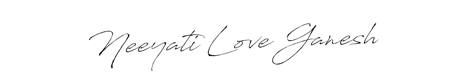 Antro_Vectra is a professional signature style that is perfect for those who want to add a touch of class to their signature. It is also a great choice for those who want to make their signature more unique. Get Neeyati Love Ganesh name to fancy signature for free. Neeyati Love Ganesh signature style 6 images and pictures png