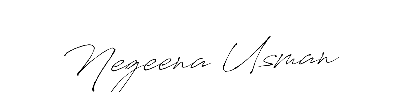 Create a beautiful signature design for name Negeena Usman. With this signature (Antro_Vectra) fonts, you can make a handwritten signature for free. Negeena Usman signature style 6 images and pictures png