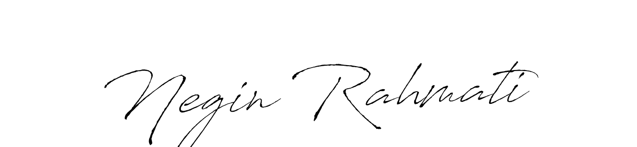 Design your own signature with our free online signature maker. With this signature software, you can create a handwritten (Antro_Vectra) signature for name Negin Rahmati. Negin Rahmati signature style 6 images and pictures png