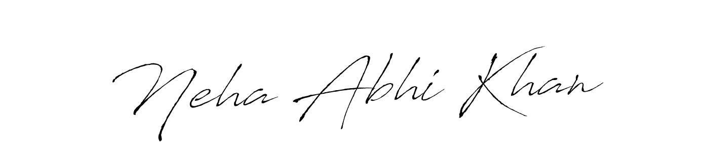 This is the best signature style for the Neha Abhi Khan name. Also you like these signature font (Antro_Vectra). Mix name signature. Neha Abhi Khan signature style 6 images and pictures png