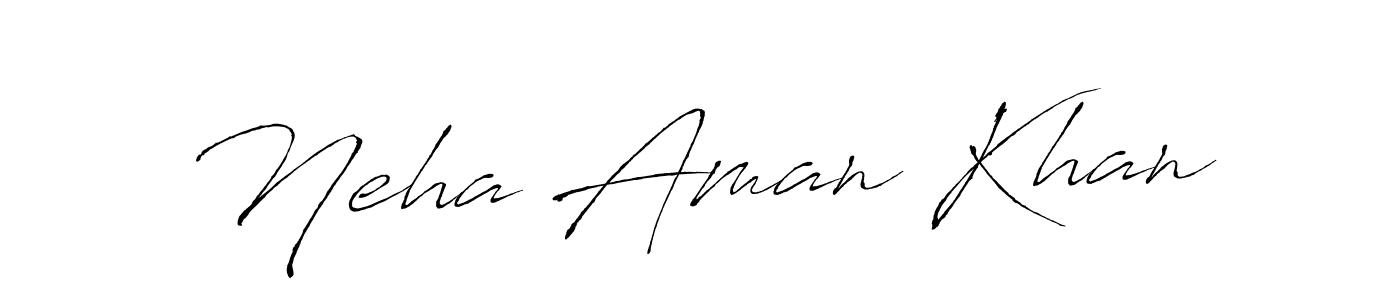 Make a beautiful signature design for name Neha Aman Khan. With this signature (Antro_Vectra) style, you can create a handwritten signature for free. Neha Aman Khan signature style 6 images and pictures png