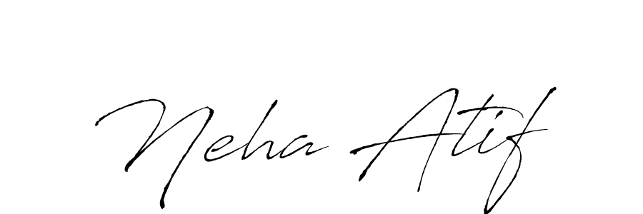 You should practise on your own different ways (Antro_Vectra) to write your name (Neha Atif) in signature. don't let someone else do it for you. Neha Atif signature style 6 images and pictures png