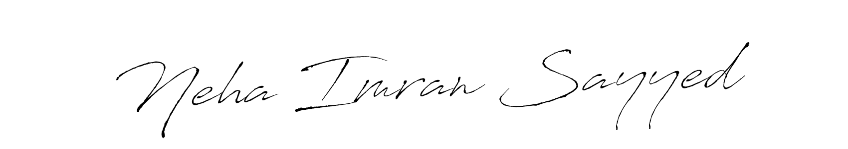 How to make Neha Imran Sayyed name signature. Use Antro_Vectra style for creating short signs online. This is the latest handwritten sign. Neha Imran Sayyed signature style 6 images and pictures png