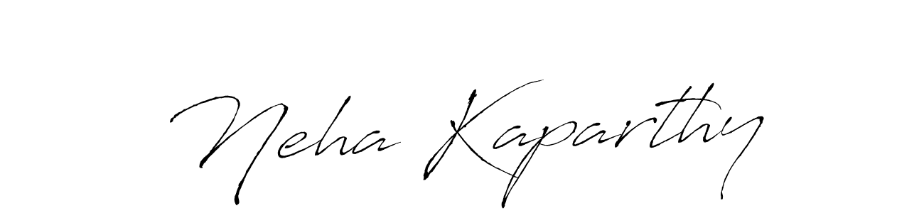 How to make Neha Kaparthy name signature. Use Antro_Vectra style for creating short signs online. This is the latest handwritten sign. Neha Kaparthy signature style 6 images and pictures png