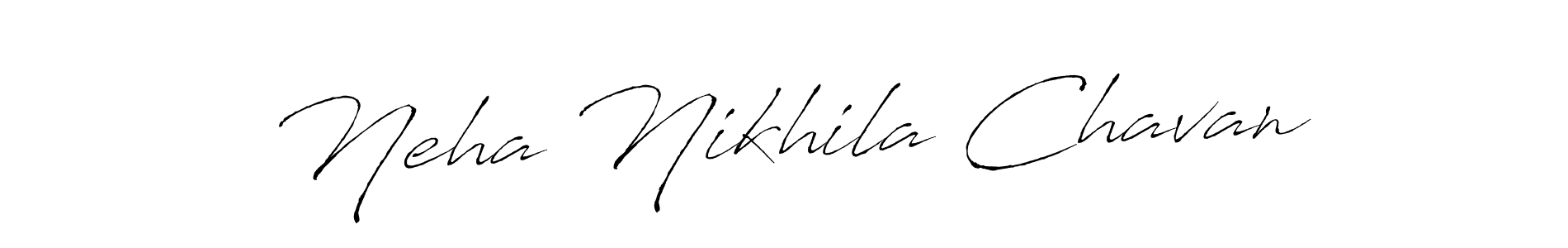 Create a beautiful signature design for name Neha Nikhila Chavan. With this signature (Antro_Vectra) fonts, you can make a handwritten signature for free. Neha Nikhila Chavan signature style 6 images and pictures png