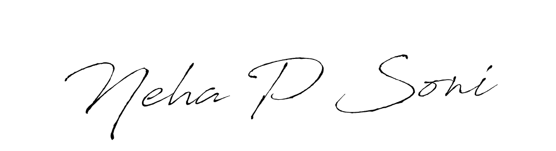 Create a beautiful signature design for name Neha P Soni. With this signature (Antro_Vectra) fonts, you can make a handwritten signature for free. Neha P Soni signature style 6 images and pictures png