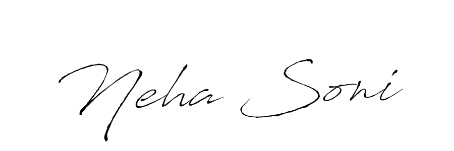 Design your own signature with our free online signature maker. With this signature software, you can create a handwritten (Antro_Vectra) signature for name Neha Soni. Neha Soni signature style 6 images and pictures png