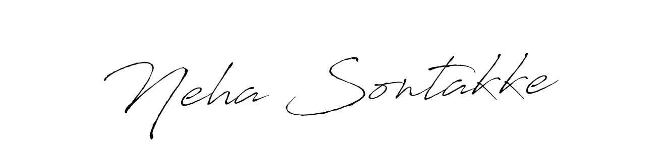 How to make Neha Sontakke name signature. Use Antro_Vectra style for creating short signs online. This is the latest handwritten sign. Neha Sontakke signature style 6 images and pictures png