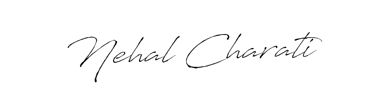 How to make Nehal Charati name signature. Use Antro_Vectra style for creating short signs online. This is the latest handwritten sign. Nehal Charati signature style 6 images and pictures png