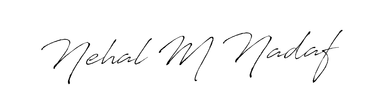 if you are searching for the best signature style for your name Nehal M Nadaf. so please give up your signature search. here we have designed multiple signature styles  using Antro_Vectra. Nehal M Nadaf signature style 6 images and pictures png