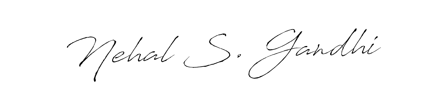 Make a beautiful signature design for name Nehal S. Gandhi. With this signature (Antro_Vectra) style, you can create a handwritten signature for free. Nehal S. Gandhi signature style 6 images and pictures png