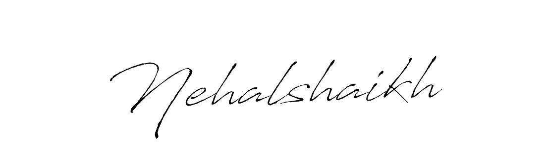 Create a beautiful signature design for name Nehalshaikh. With this signature (Antro_Vectra) fonts, you can make a handwritten signature for free. Nehalshaikh signature style 6 images and pictures png