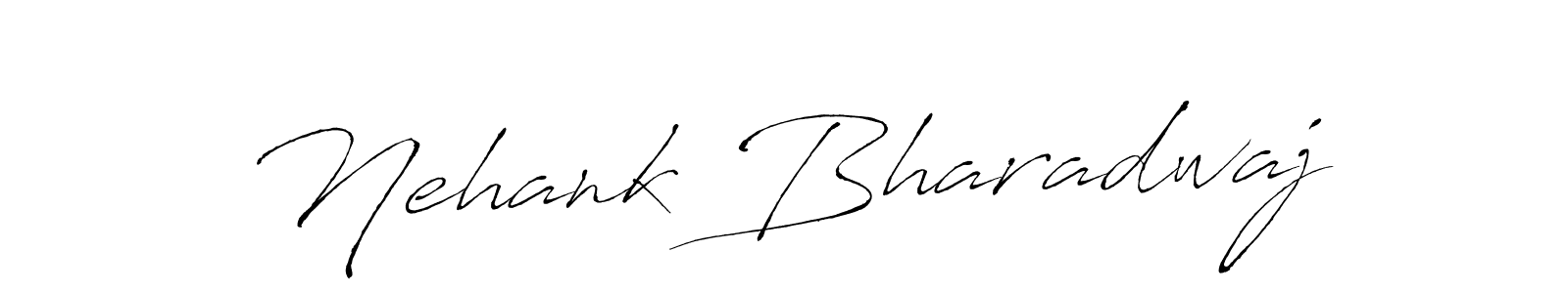 This is the best signature style for the Nehank Bharadwaj name. Also you like these signature font (Antro_Vectra). Mix name signature. Nehank Bharadwaj signature style 6 images and pictures png