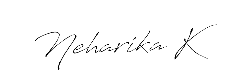 Design your own signature with our free online signature maker. With this signature software, you can create a handwritten (Antro_Vectra) signature for name Neharika K. Neharika K signature style 6 images and pictures png