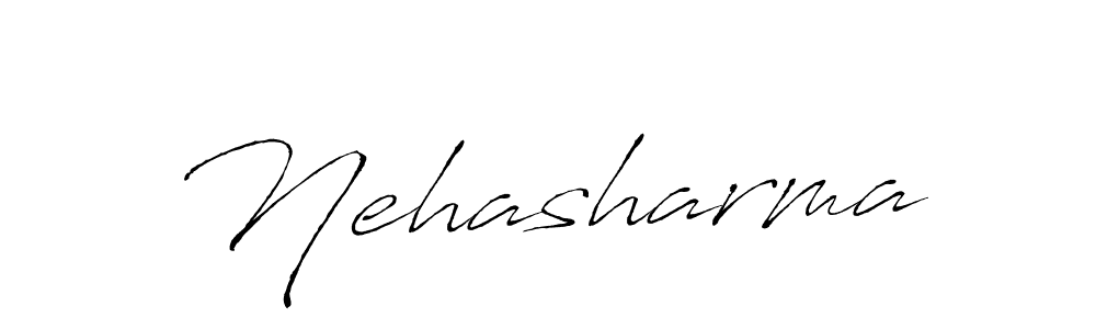 Use a signature maker to create a handwritten signature online. With this signature software, you can design (Antro_Vectra) your own signature for name Nehasharma. Nehasharma signature style 6 images and pictures png