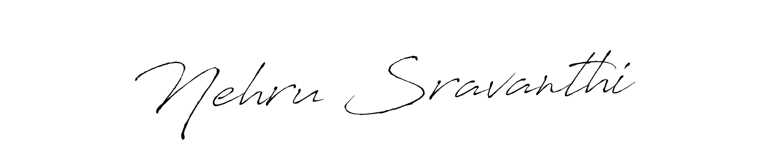 How to make Nehru Sravanthi name signature. Use Antro_Vectra style for creating short signs online. This is the latest handwritten sign. Nehru Sravanthi signature style 6 images and pictures png