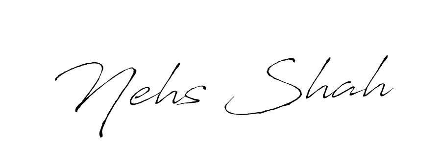 Make a beautiful signature design for name Nehs Shah. With this signature (Antro_Vectra) style, you can create a handwritten signature for free. Nehs Shah signature style 6 images and pictures png