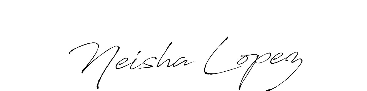 Make a beautiful signature design for name Neisha Lopez. With this signature (Antro_Vectra) style, you can create a handwritten signature for free. Neisha Lopez signature style 6 images and pictures png